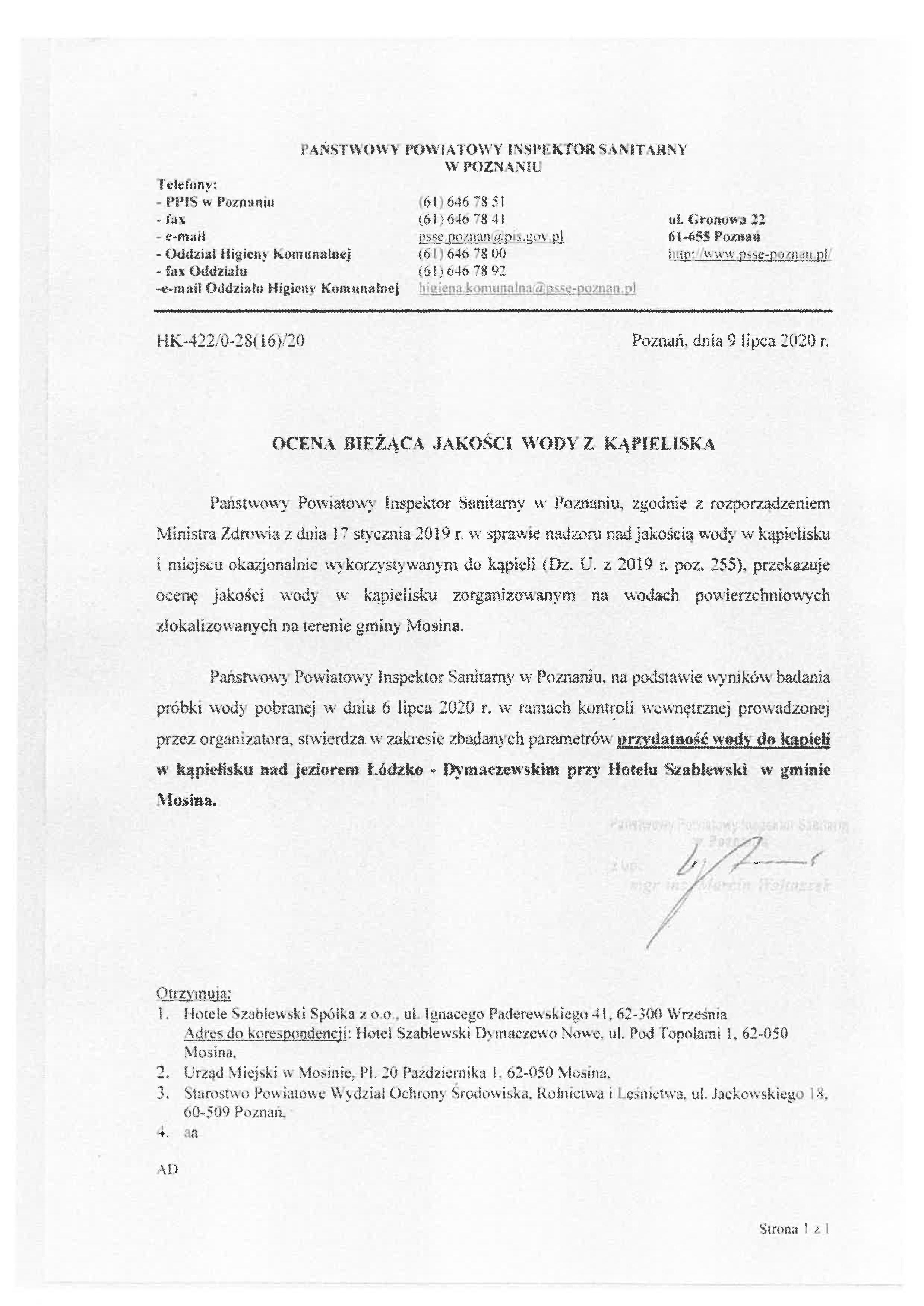 Badania jakości wody na kąpieliskach