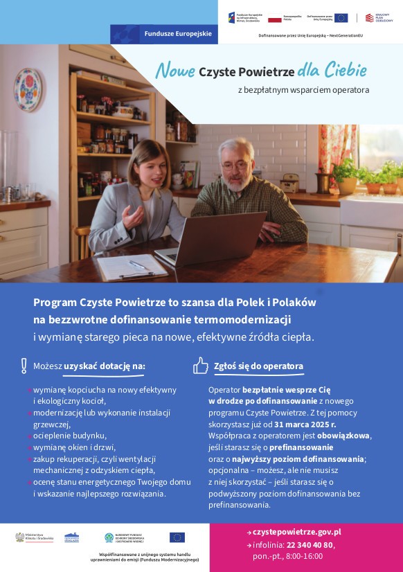 Czyste powietrze - bezpłatne wsparcie operatora