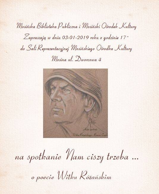 Zapraszamy na spotkanie z poezją Witka Różańskiego