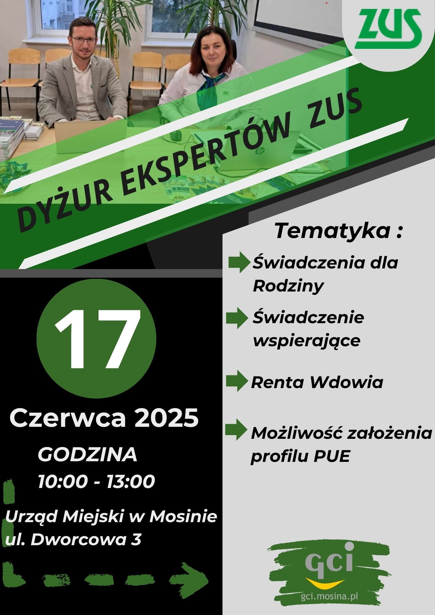 Dyżur ekspertów ZUS w Mosinie
