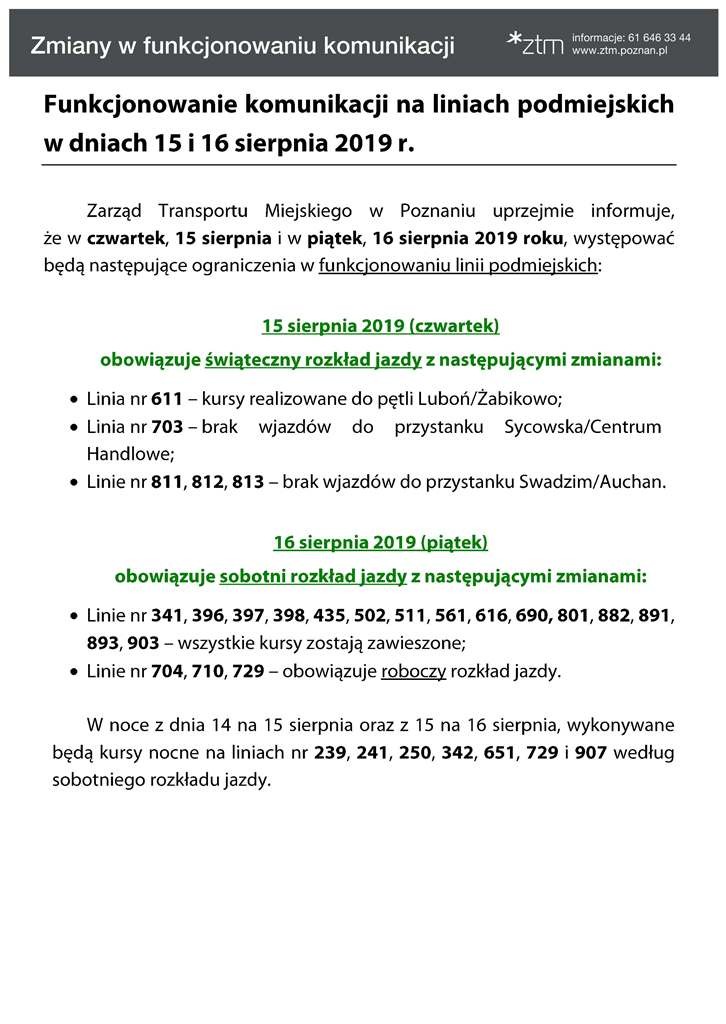 Zmiany w funkcjonowaniu komunikacji