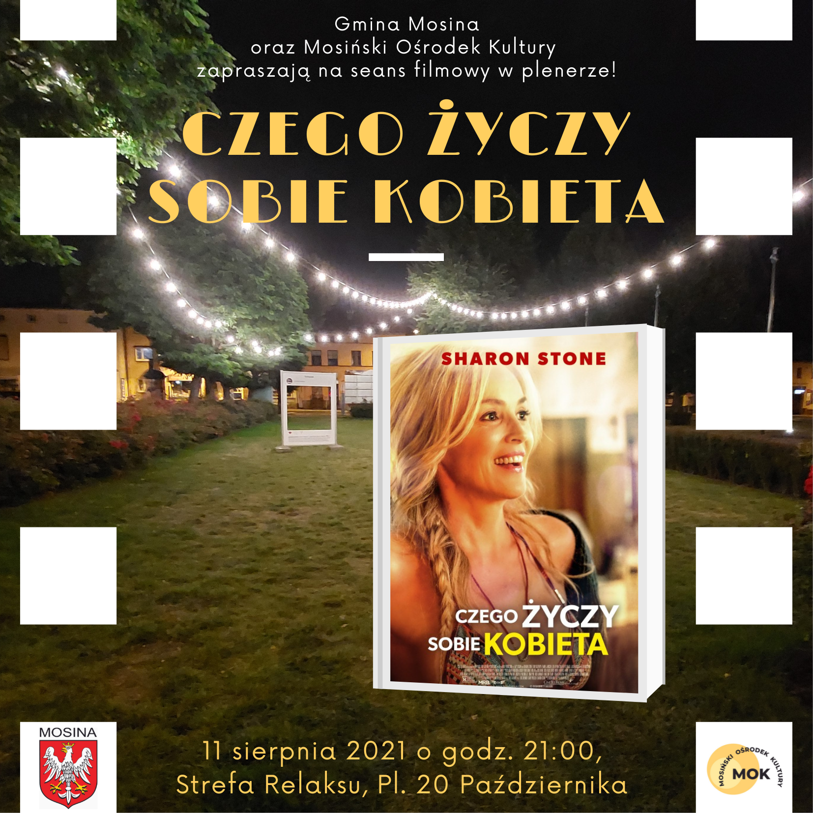 Plakat wydarzenia, oświetlony rynek