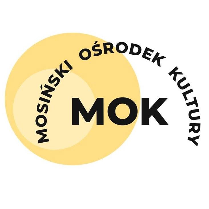logo - żółta kula z napisem Mosiński Osrodek Kultury