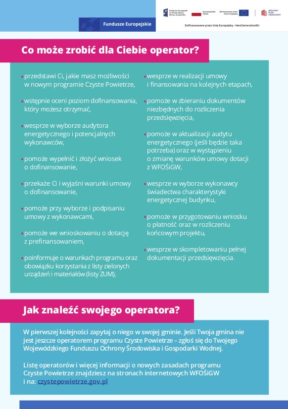 Czyste powietrze - bezpłatne wsparcie operatora