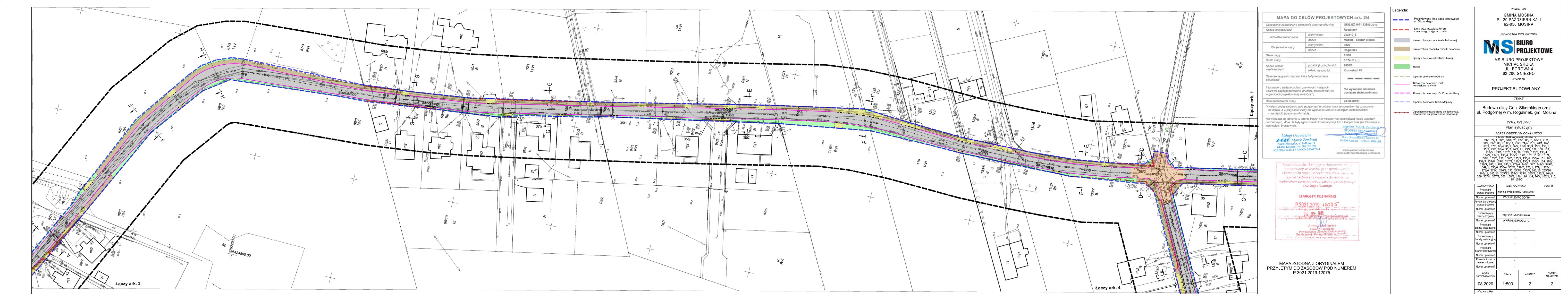 Ulice Sikorskiego i Podgórna w Rogalinku - projekty