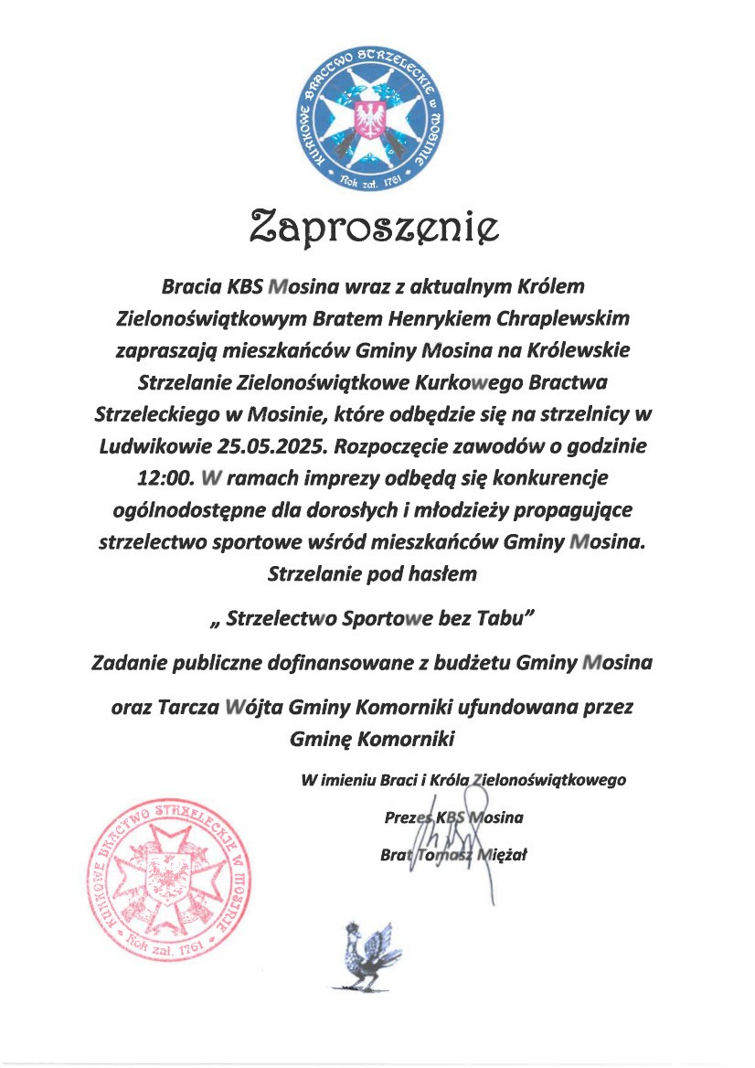 Zaproszenie na zawody.