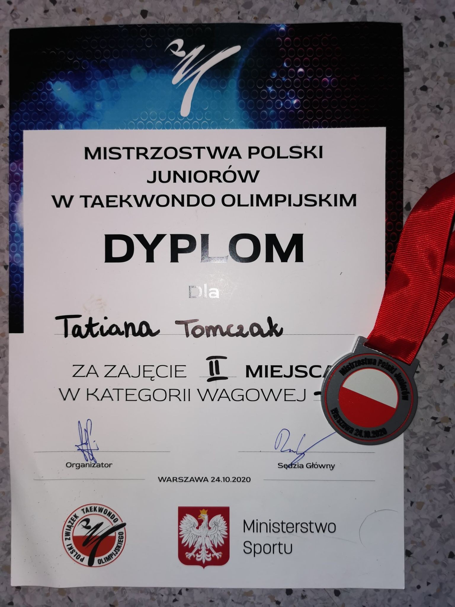 Tatiana Tomczak vice Mistrzem Polski Juniorów w Taekwondo Olimpijskim