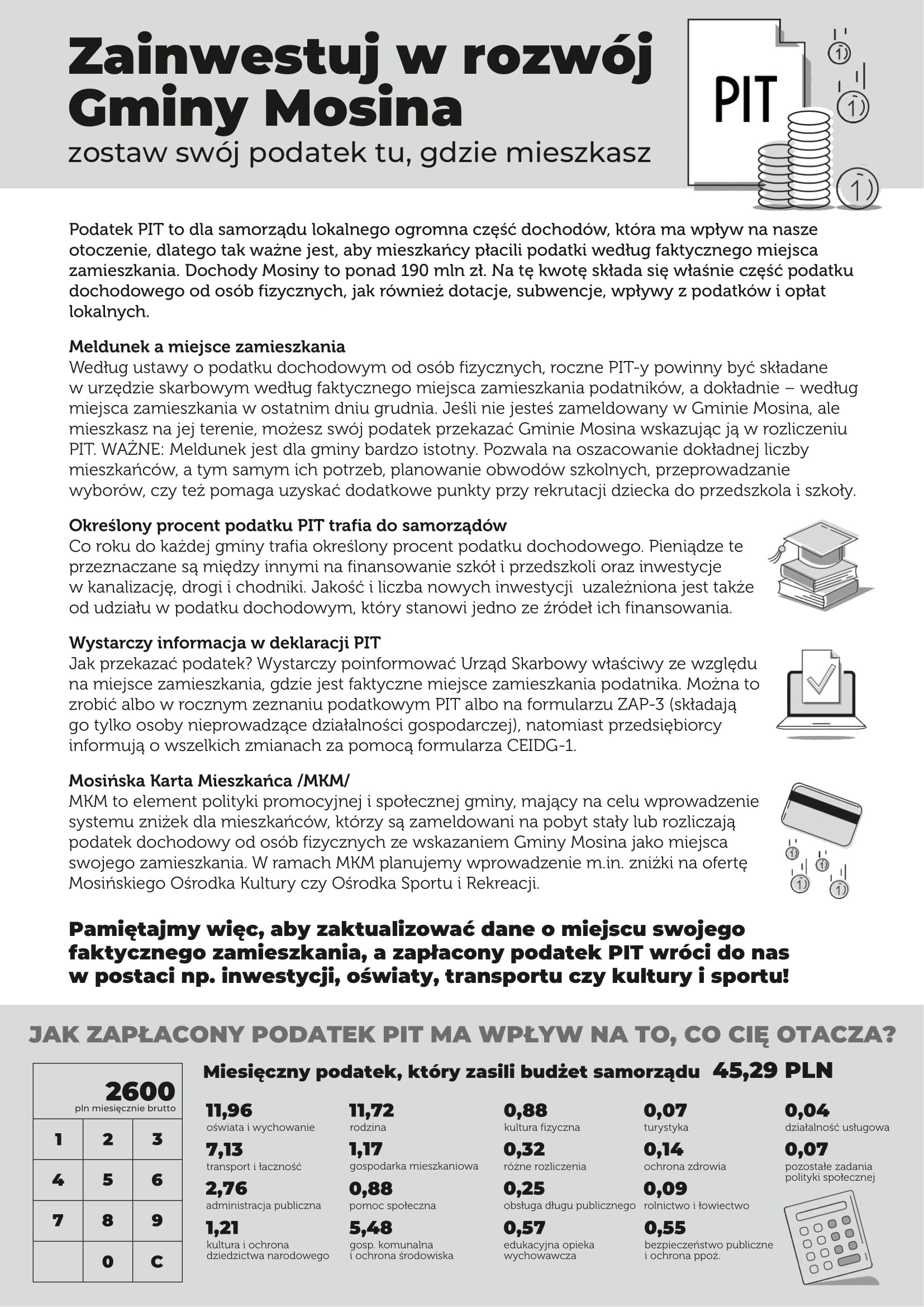 Zainwestuj w rozwój Gminy Mosina! Płać podatek w Mosinie
