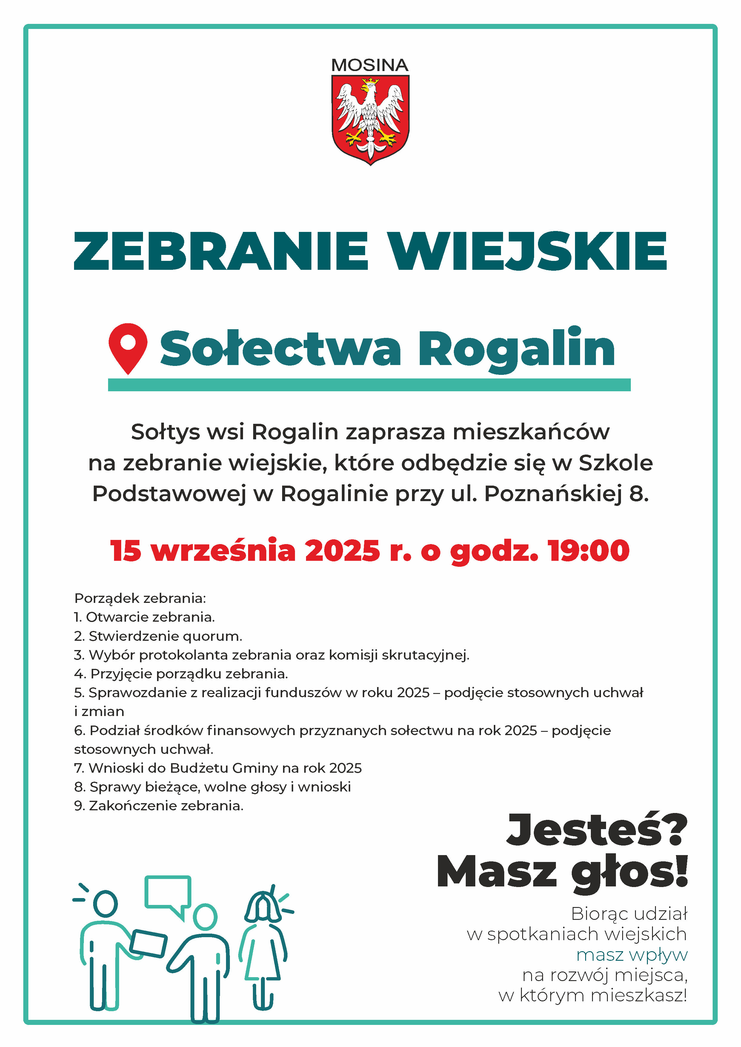 Zebranie wiejskie w Rogalinie