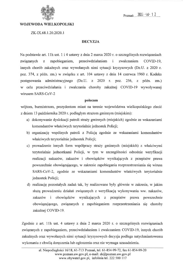 Decyzja Wojewody Wielkopolskiego