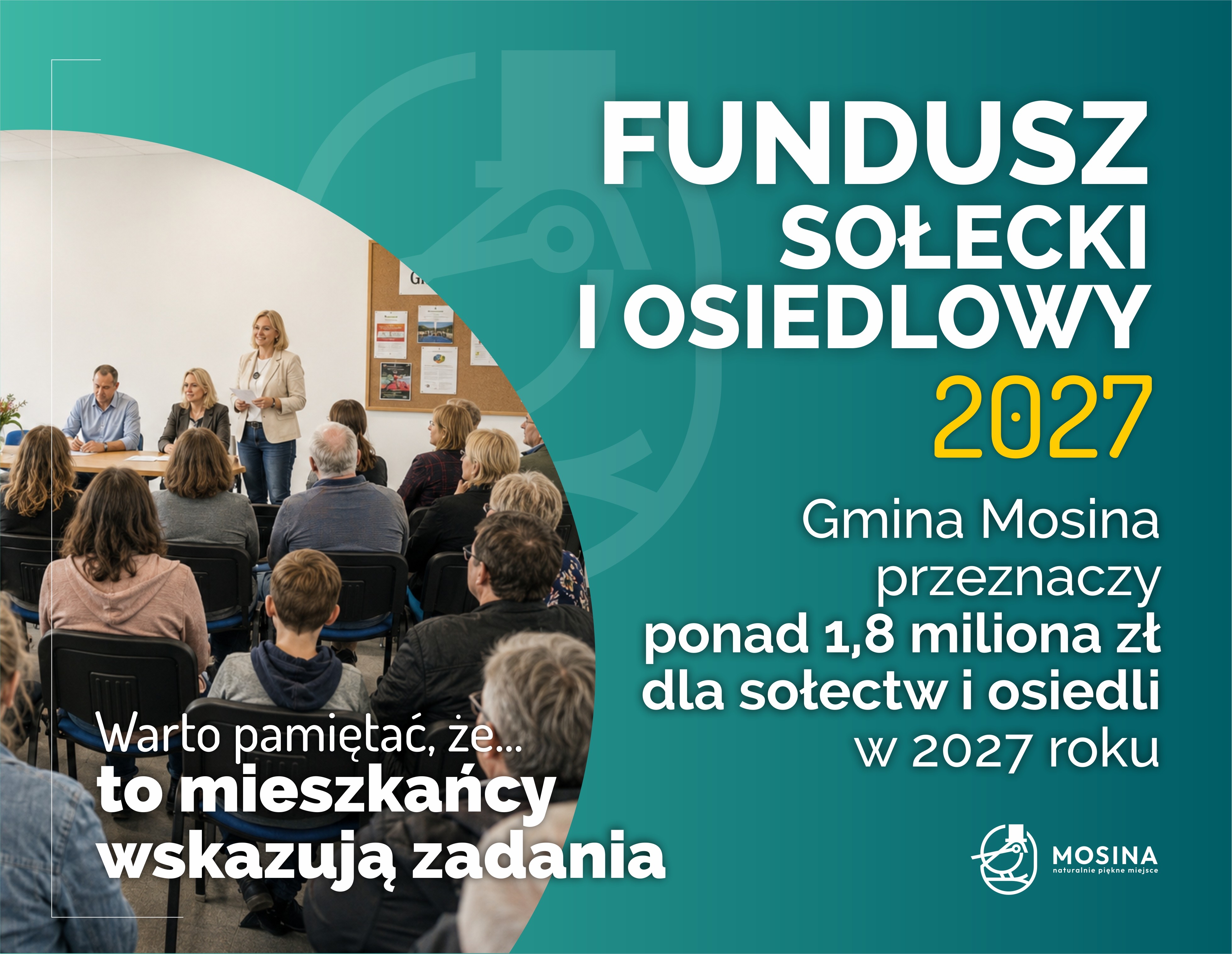 Ponad 1,8 mln zł dla sołectw i osiedli w 2027 roku