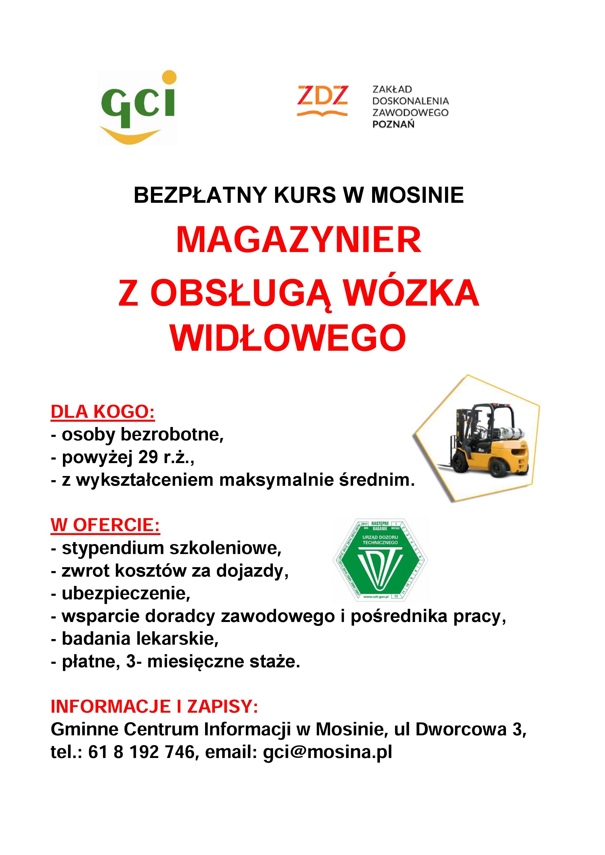 Kurs magazynier z obsługą wózka widłowego