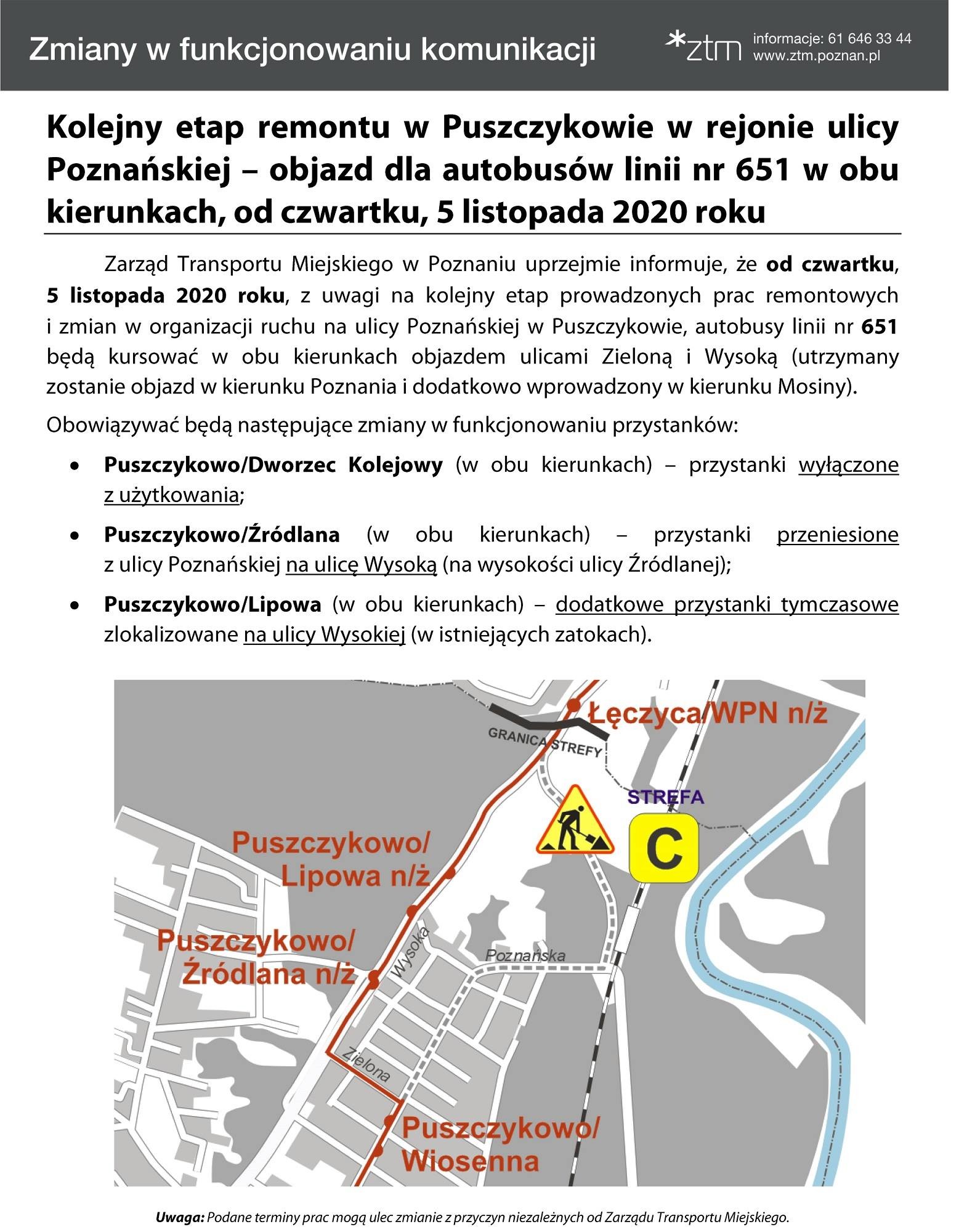 Zmiana organizacji ruchu na ulicy Poznańskiej w Puszczykowie