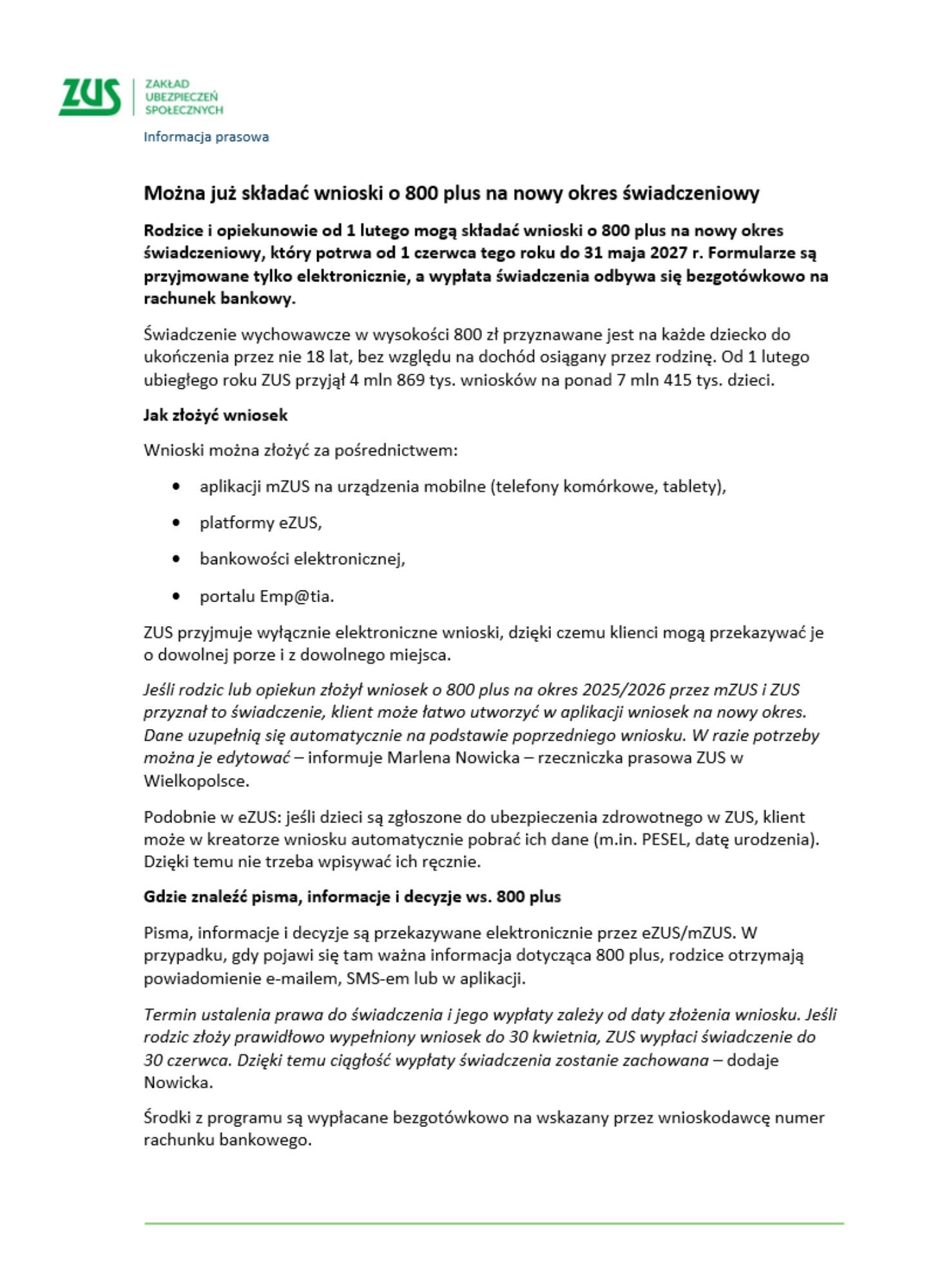 Można już składać wnioski o 800 plus