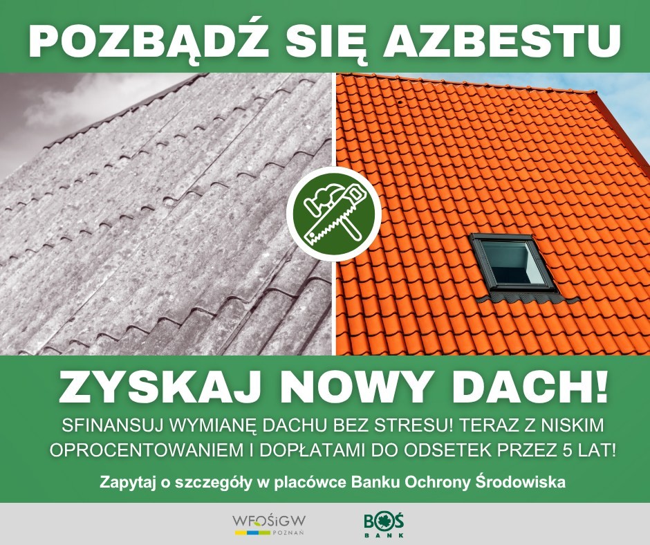 Dopłata do kredytu na zmianę dachu po usuwaniu azbestu.