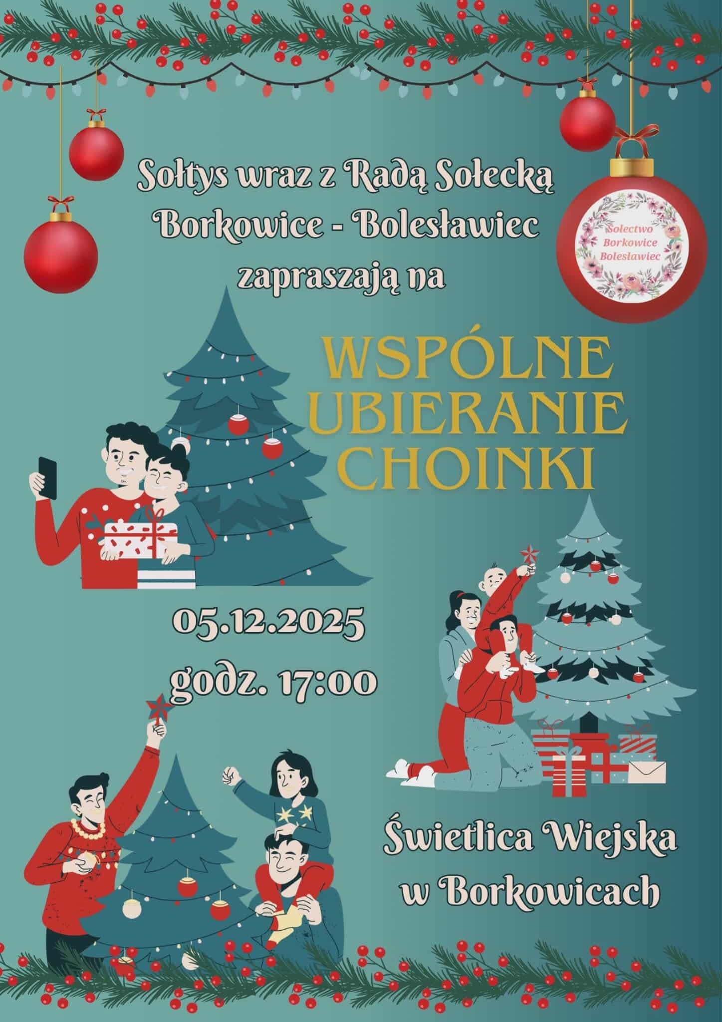 Wspólne ubieranie choinki w Borkowicach
