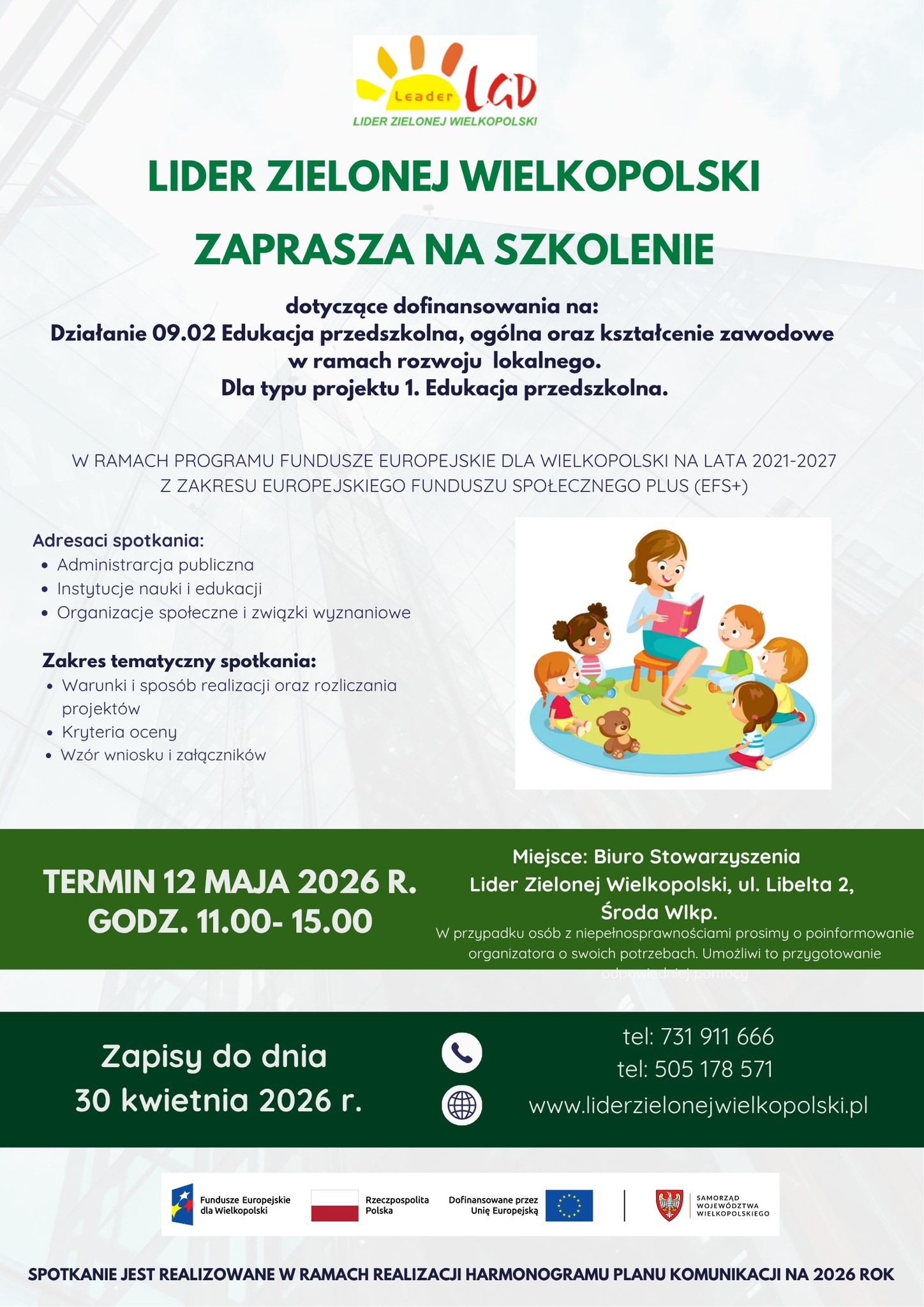 Lider Zielonej Wielkopolski zaprasza na szkolenia