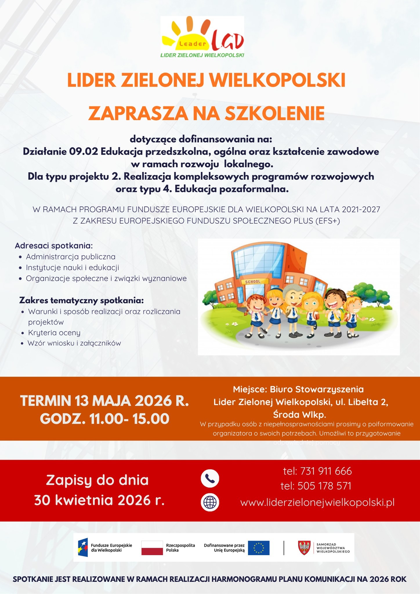 Lider Zielonej Wielkopolski zaprasza na szkolenia