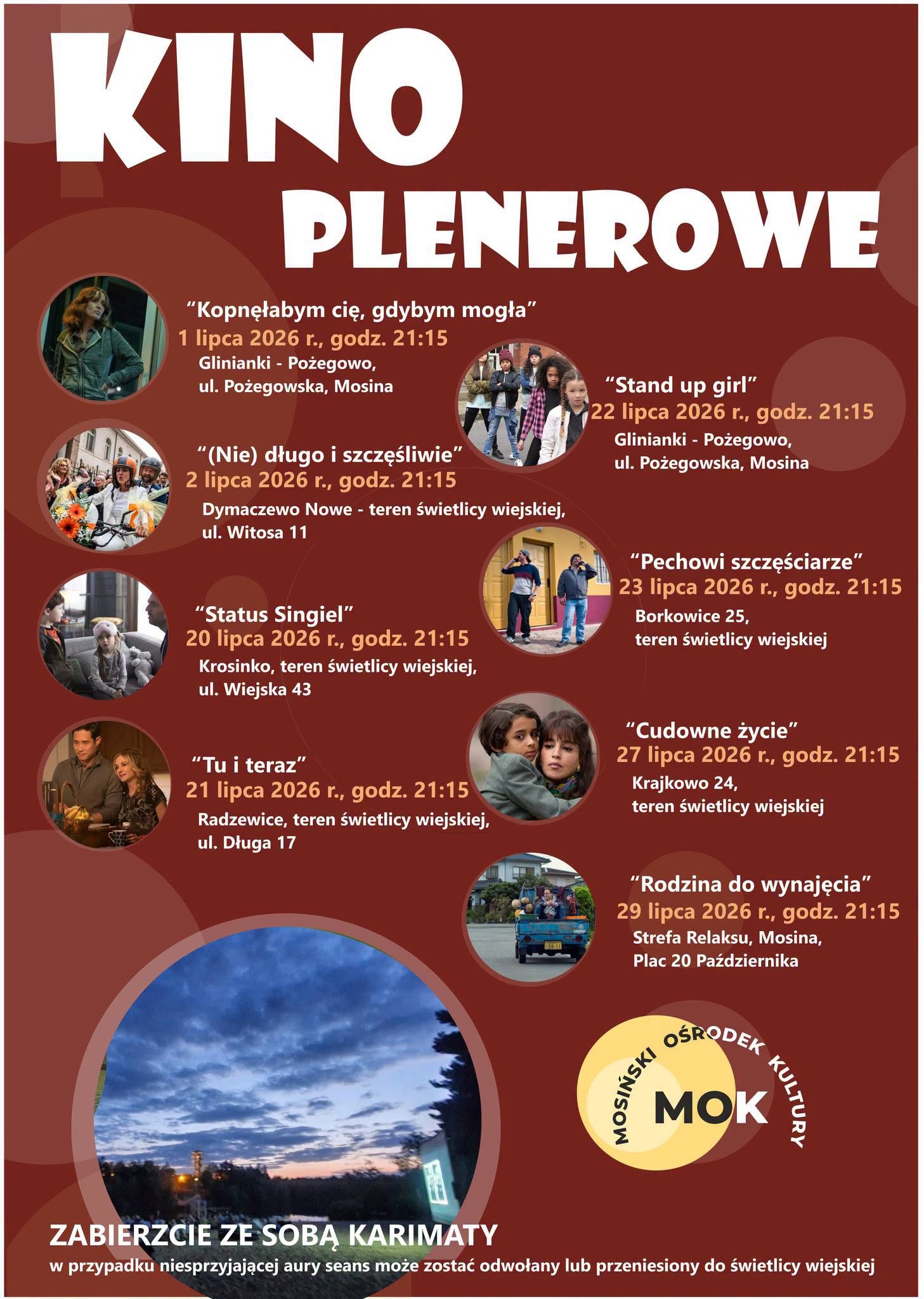 Mosiński Ośrodek Kultury zaprasza na kina plenerowe