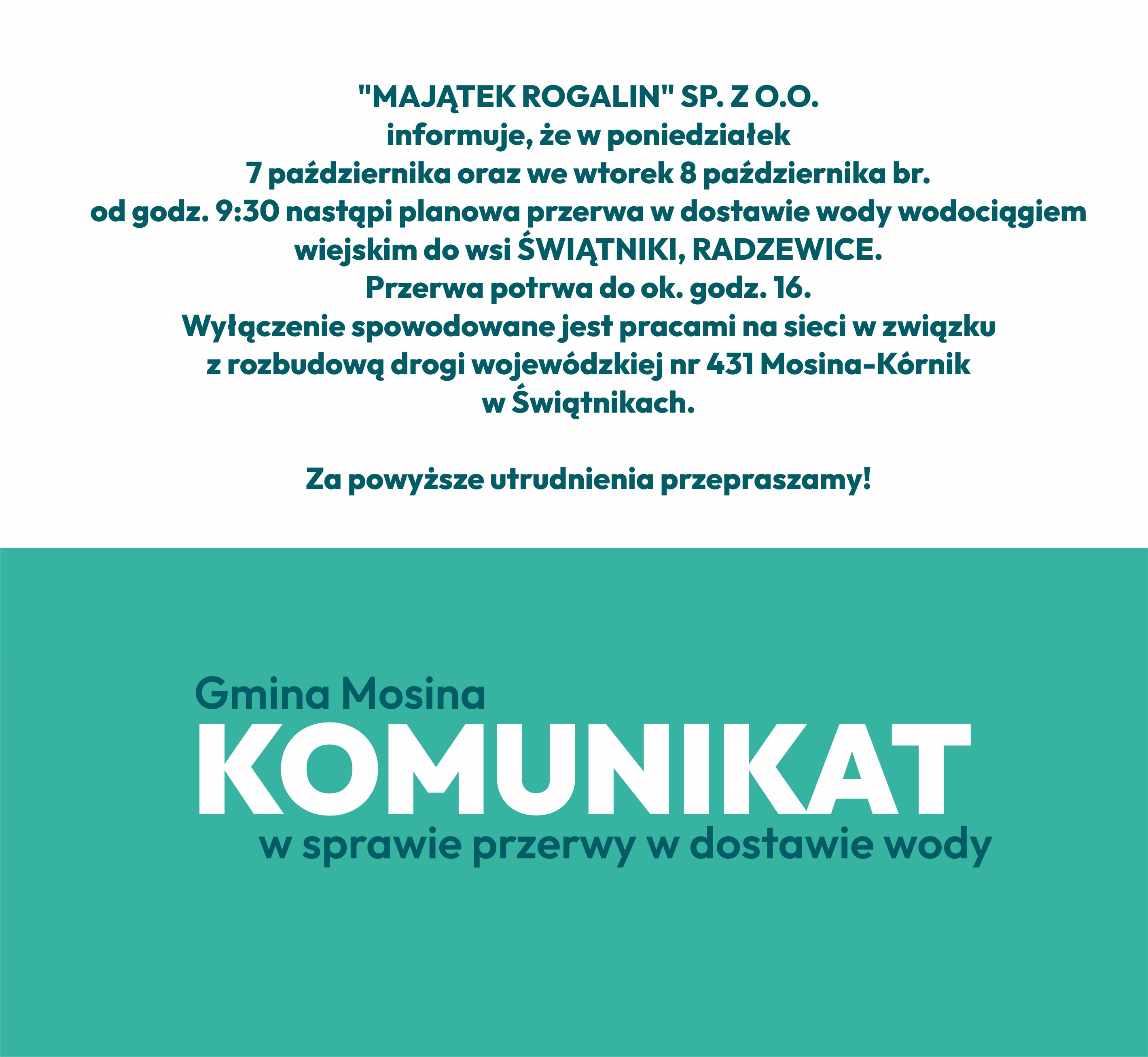 Przerwa w dostawie wody