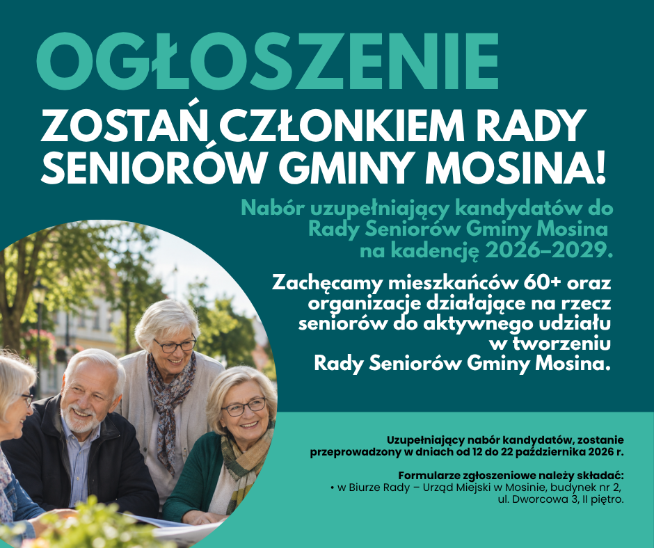 Nabór uzupełniający do Rady Seniorów Gminy Mosina