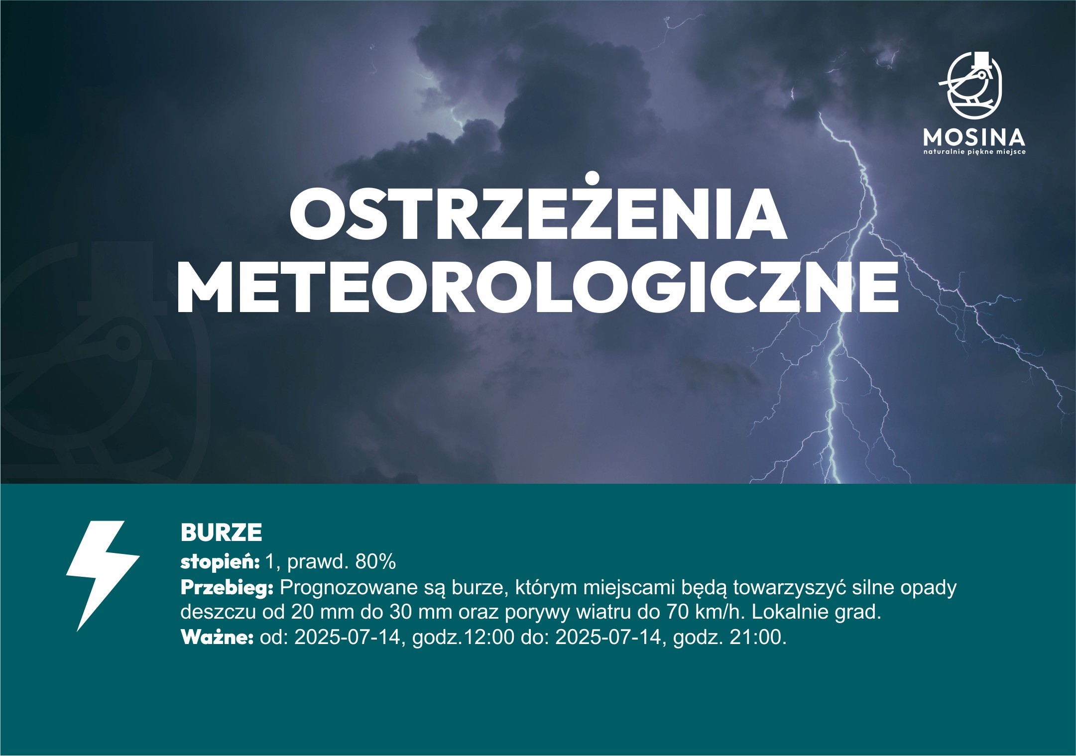 Ostrzeżenia pogodowe - burze