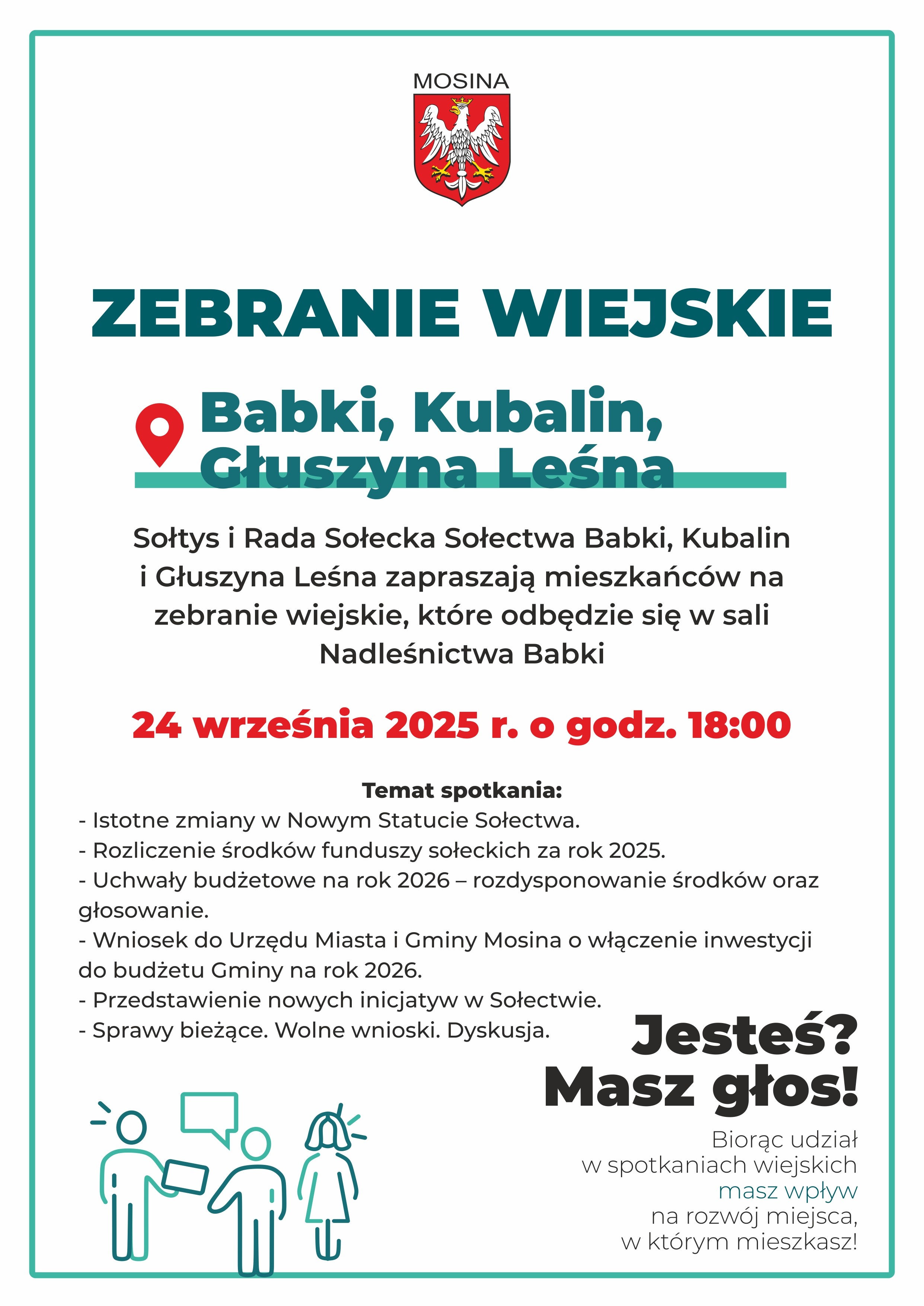 Zebranie Wiejskie Sołectwa Babki, Kubalin, Głuszyna Leśna 