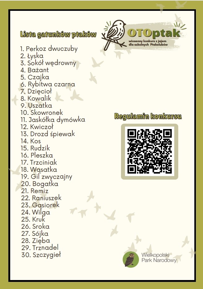 OTOptak - Wiosenny konkurs dla szkolnych Ptakolubów 
