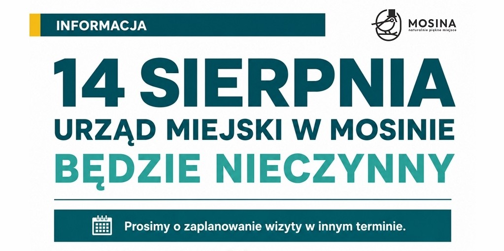 14 sierpnia Urząd będzie nieczynny