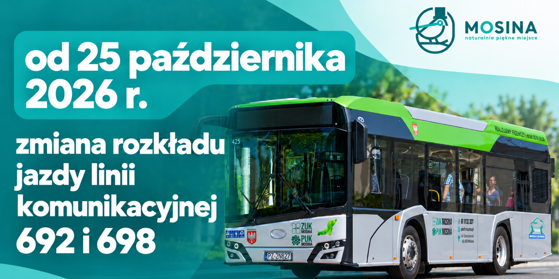Zmiana rozkładu jazdy linii 692 i 698