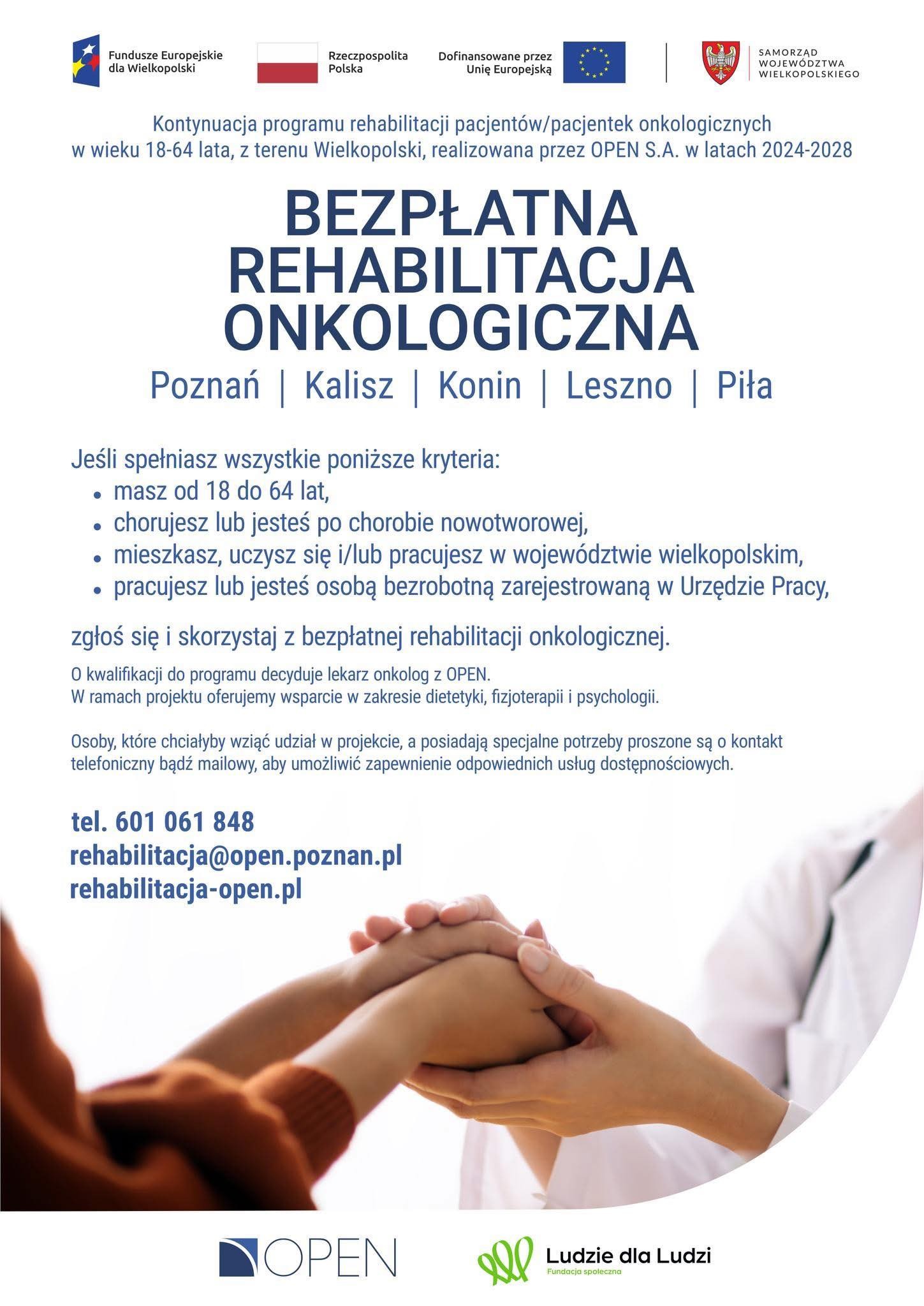 Plakat informujący o programie