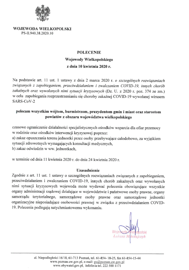 Polecenia Wojewody Wielkopolskiego