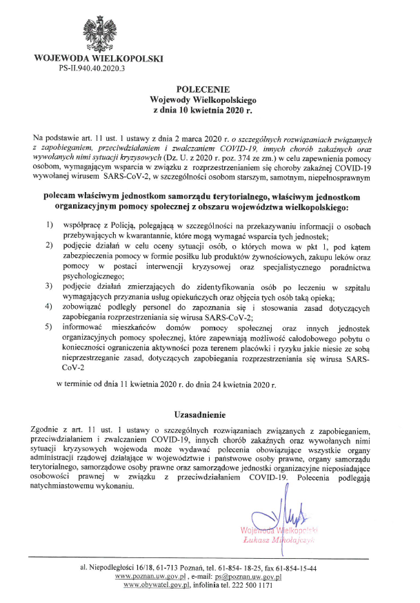 Polecenia Wojewody Wielkopolskiego