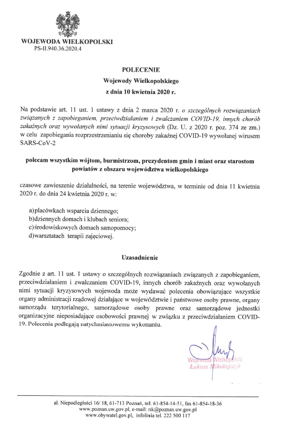 Polecenia Wojewody Wielkopolskiego