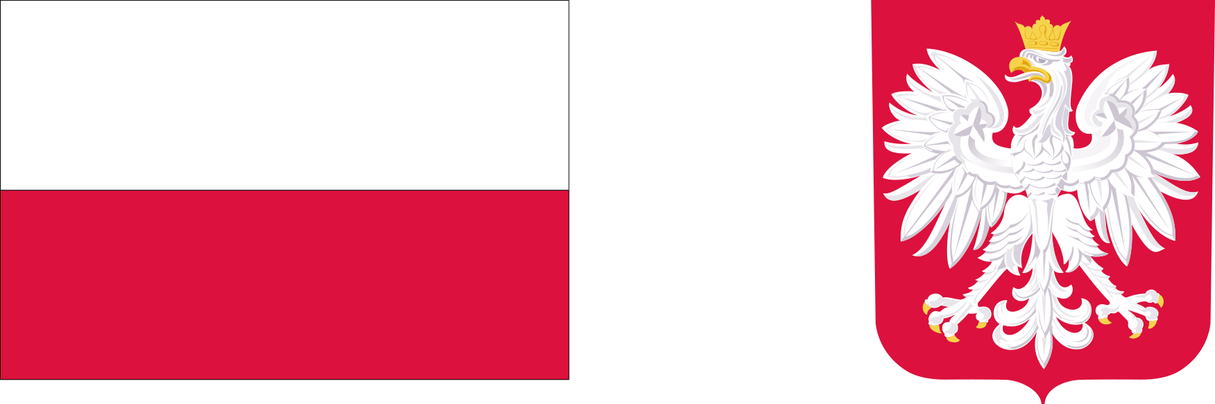 Flaga oraz godło Rzeczypospolitej Polskiej