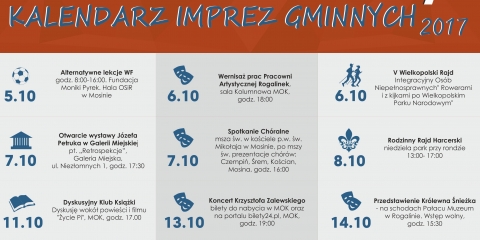 Kalendarz imprez gminnych - Co? Gdzie? Kiedy?