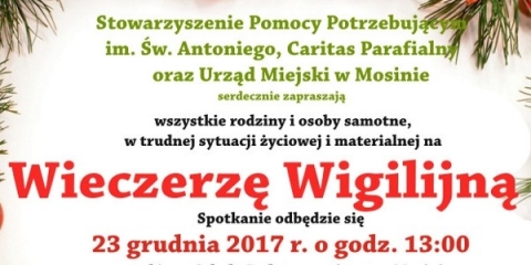 Zaproszenie na Wieczerzę Wigilijną