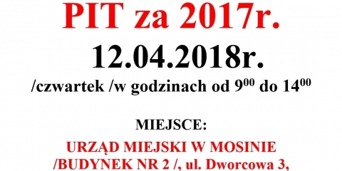 Kolejny dyżur- PIT za 2017 rok