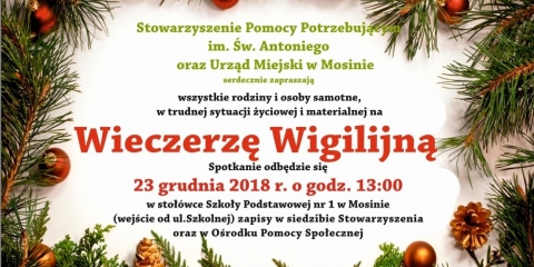 Wigilia dla osób samotnych i w trudnej sytuacji życiowej 