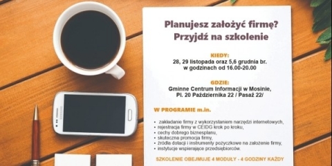 Planujesz założyć firmę? Przyjdź na szkolenie.