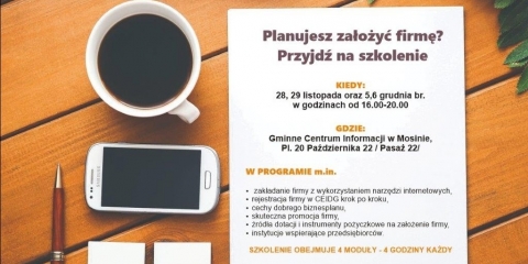 Planujesz założyć firmę? Przyjdź na szkolenie