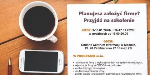Planujesz założyć firmę? Przyjdź na szkolenie