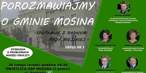 "Porozmawiajmy o Gminie Mosina - spotkanie z Radnymi"