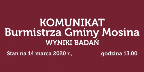 Komunikat Burmistrza Gminy Mosina