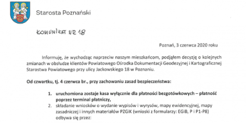Zmiana w obsłudze klientów PODGiK
