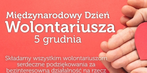 Życzenia z okazji Międzynarodowego Dnia Wolontariusza