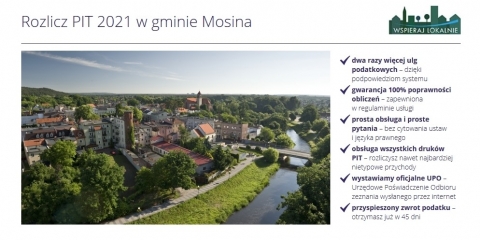 Rozlicz PIT w Gminie Mosina - zostaw swój podatek tu, gdzie mieszkasz.