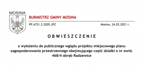 Wyłożenie MPZP dla Radzewic