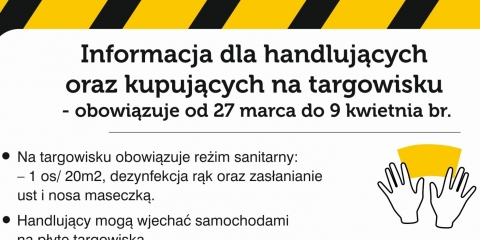 Informacja dla handlujących oraz kupujących na targowisku
