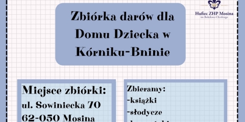 Zbiórka darów dla dzieci